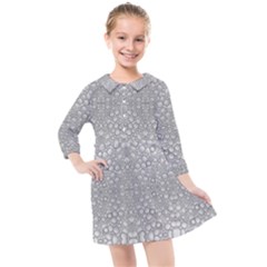 Modern Ornate Geometric Silver Pattern Kids  Quarter Sleeve Shirt Dress by dflcprintsclothing