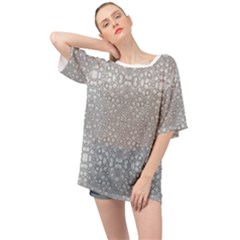 Modern Ornate Geometric Silver Pattern Oversized Chiffon Top by dflcprintsclothing