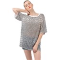 Modern Ornate Geometric Silver Pattern Oversized Chiffon Top View1