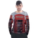 London Calling With Classic British Phonebooth - Bw & Color From Fonebook Men s Long Sleeve Raglan Tee View1