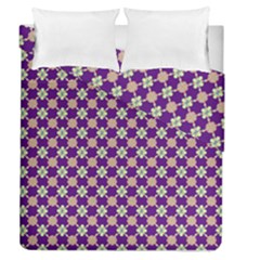 Flower Blocks Duvet Cover Double Side (queen Size) by Sparkle