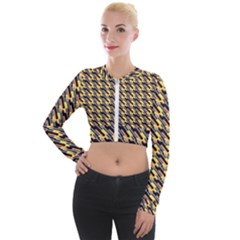 Digital Art Long Sleeve Cropped Velvet Jacket by Sparkle