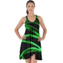 Green Light Painting Zig-zag Show Some Back Chiffon Dress View1