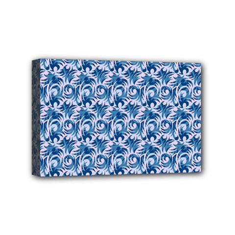 Blue Pattern Scrapbook Mini Canvas 6  X 4  (stretched) by Dutashop