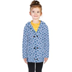 Blue Pattern Scrapbook Kids  Double Breasted Button Coat by Dutashop