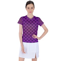 Pattern Texture Geometric Patterns Purple Women s Sports Top by Dutashop