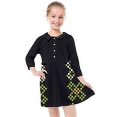 Pattern Background Vector Seamless Kids  Quarter Sleeve Shirt Dress by Dutashop