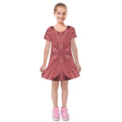 Background Floral Pattern Kids  Short Sleeve Velvet Dress by Dutashop