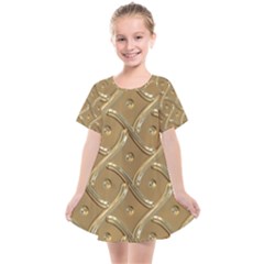 Gold Background Modern Kids  Smock Dress by Dutashop