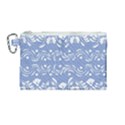 Blue white ornament Canvas Cosmetic Bag (Medium) View1