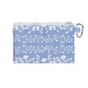 Blue white ornament Canvas Cosmetic Bag (Medium) View2