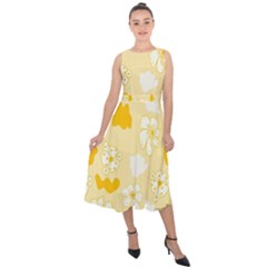 Abstract Daisy Midi Tie-back Chiffon Dress by Eskimos