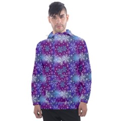 Snow Blue Purple Tulip Men s Front Pocket Pullover Windbreaker by Dutashop