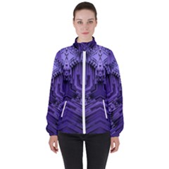 Mandala Neon Women s High Neck Windbreaker by Dutashop