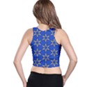 Star Pattern Blue Gold Racer Back Crop Top View2