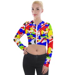 Colorfull Long Sleeve Cropped Velvet Jacket by Saptagram