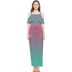 Teal Sangria Draped Sleeveless Chiffon Jumpsuit by SpangleCustomWear