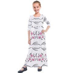 Folk Ornament Kids  Quarter Sleeve Maxi Dress by Eskimos