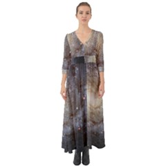 Spiral Galaxy Button Up Boho Maxi Dress by ExtraAwesomeSauce