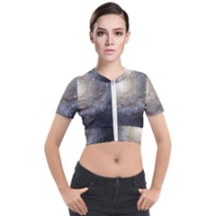 Spiral Galaxy Short Sleeve Cropped Jacket by ExtraAwesomeSauce