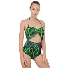 Tech Scallop Top Cut Out Swimsuit by ExtraAwesomeSauce