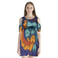 Koi Fish Shoulder Cutout Velvet One Piece by ExtraAwesomeSauce