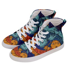 Koi Fish Men s Hi-top Skate Sneakers by ExtraAwesomeSauce