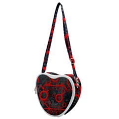 Tech - Red Heart Shoulder Bag by ExtraAwesomeSauce