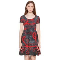 Tech - Red Inside Out Cap Sleeve Dress by ExtraAwesomeSauce