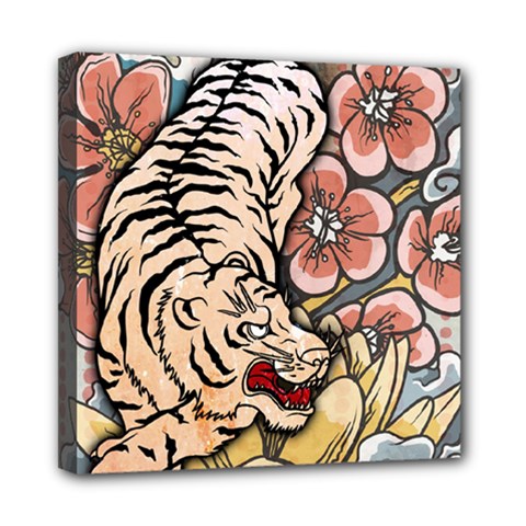 White Tiger Mini Canvas 8  X 8  (stretched) by ExtraAwesomeSauce