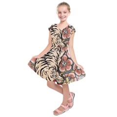 White Tiger Kids  Short Sleeve Dress by ExtraAwesomeSauce