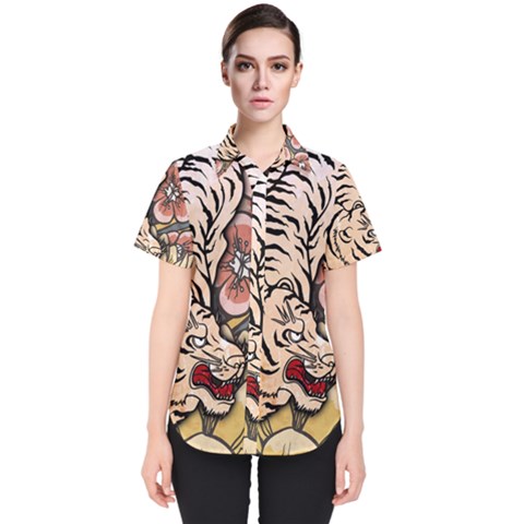 White Tiger Women s Short Sleeve Shirt by ExtraAwesomeSauce