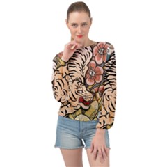 White Tiger Banded Bottom Chiffon Top by ExtraAwesomeSauce