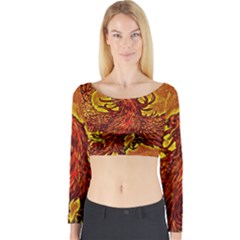 Phoenix Rising Long Sleeve Crop Top by ExtraAwesomeSauce