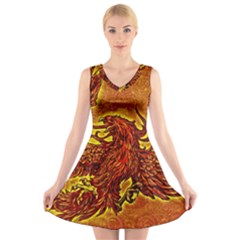 Phoenix Rising V-neck Sleeveless Dress by ExtraAwesomeSauce