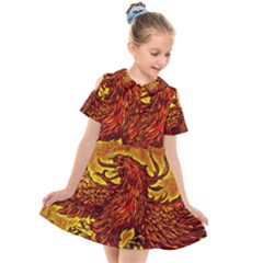 Phoenix Rising Kids  Short Sleeve Shirt Dress by ExtraAwesomeSauce