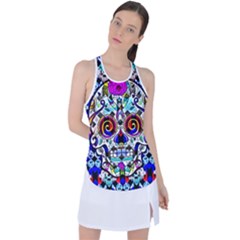 Sugar Skull Pattern 2 Racer Back Mesh Tank Top by ExtraAwesomeSauce