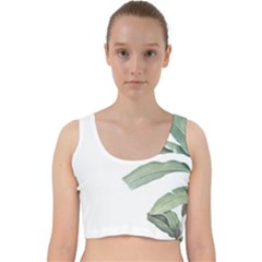 Banana Leaf Velvet Racer Back Crop Top by goljakoff