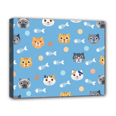 Cute Cat Pattern Deluxe Canvas 20  X 16  (stretched) by ExtraAwesomeSauce