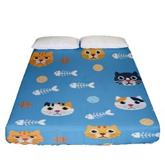 Cute Cat Pattern Fitted Sheet (queen Size) by ExtraAwesomeSauce