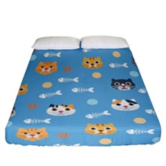 Cute Cat Pattern Fitted Sheet (california King Size) by ExtraAwesomeSauce