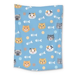 Cute Cat Pattern Medium Tapestry by ExtraAwesomeSauce