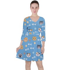 Cute Cat Pattern Ruffle Dress by ExtraAwesomeSauce