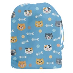 Cute Cat Pattern Drawstring Pouch (3xl) by ExtraAwesomeSauce