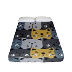 Cute Cat Pattern Fitted Sheet (full/ Double Size) by ExtraAwesomeSauce