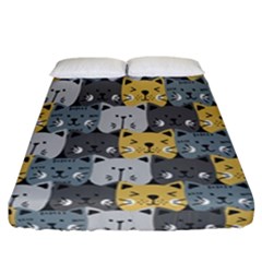 Cute Cat Pattern Fitted Sheet (california King Size) by ExtraAwesomeSauce