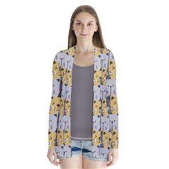 Cute Cat Pattern Drape Collar Cardigan by ExtraAwesomeSauce