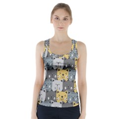 Cute Cat Pattern Racer Back Sports Top by ExtraAwesomeSauce