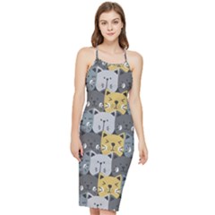 Cute Cat Pattern Bodycon Cross Back Summer Dress by ExtraAwesomeSauce