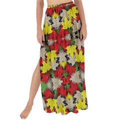 Leaves Pattern Maxi Chiffon Tie-up Sarong by ExtraAwesomeSauce